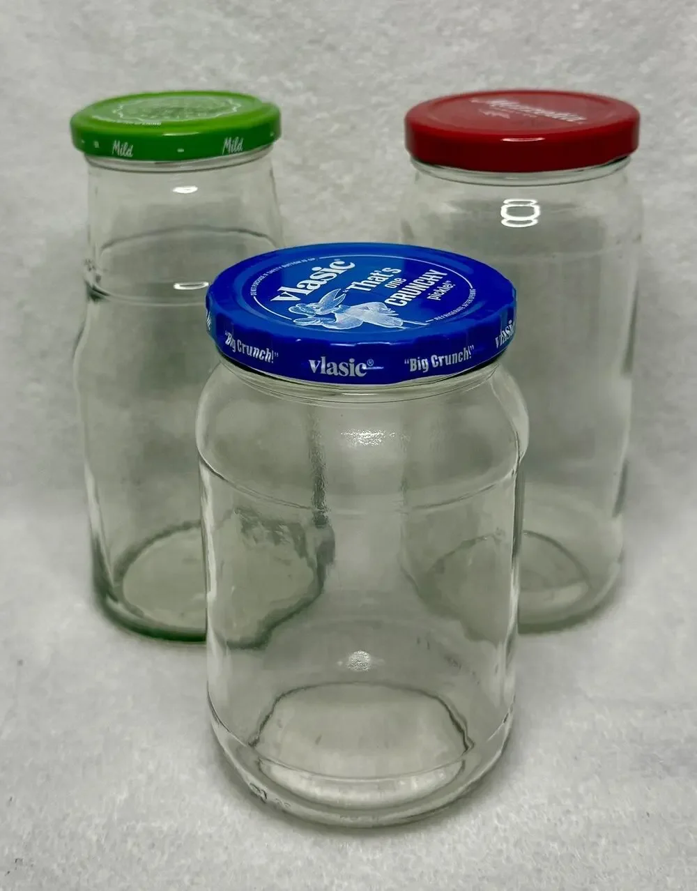 Mixed Lot of (3) Empty Glass Jars with Lids for Crafts Arts Decor Storage